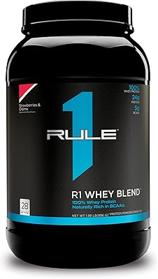 R1 whey blend 28 serv fraises & crème 2,5 lbs: 00492