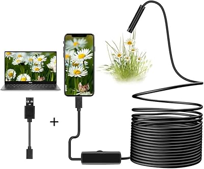 Caméra d'inspection endoscopique usb 7 mm 2mp cmos serpent endoscope 2 en 1