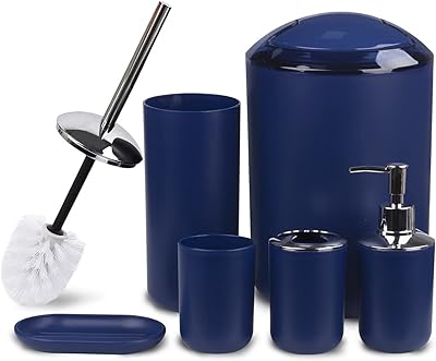 Ensemble d'accessoires de salle de bain serpure 6 pièces comprenant un distributeur