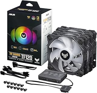Ventilateur de châssis led personnalisable asus tuf gaming tf120 argb 3 broches, roulement