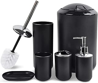 Ensemble d'accessoires de salle de bain coffret cadeau en plastique 6 pièces
