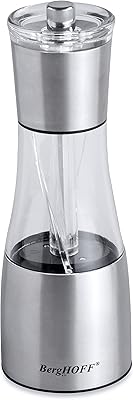 Moulin à sel et poivre argent/transparent 19 cm