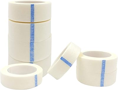 8 rouleaux de ruban à cils en tissu pour cils blanc