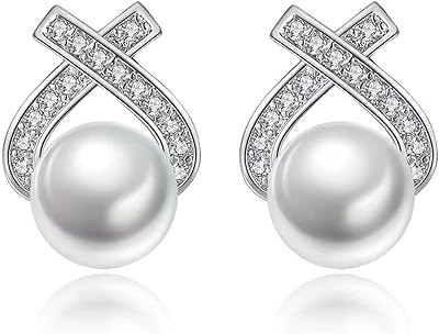 Ensemble de boucles d'oreilles en perles d'argent hypoallergéniques, boucles d'oreilles en perles d'argent