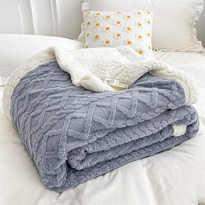 Couverture polaire double couche épaisse et chaude en velours doux et moelleux