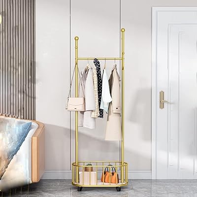Porte-manteau en papier négatif avec panier de rangement porte-manteau sur pied