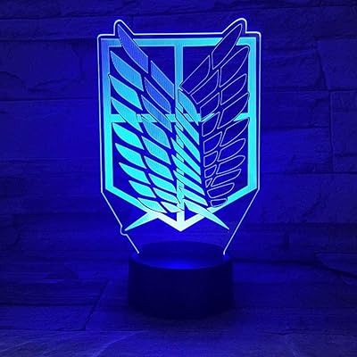 Veilleuse led 3d l'attaque des titans, lampe d'ambiance romantique pour décoration de table
