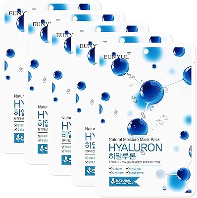 Pack de papier masque hydratant naturel uneul - acide hyaluronique, 5 pièces |