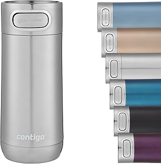 Tasse de voyage contigo luxury en acier inoxydable à fermeture automatique, flacon isotherme
