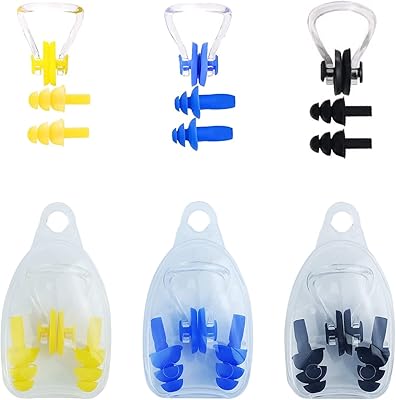 Ensemble de bouchons d'oreilles en silicone étanches gzs avec pince-nez pour adultes
