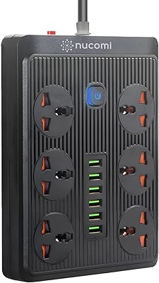 Prise d'alimentation universelle nocomi avec chargeur sans fil 6 prises secteur