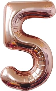 Ballon numéro 5 en or rose pour 5e anniversaire grand