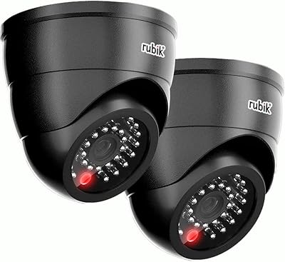 Caméra de vidéosurveillance rubik 2 pièces avec lumière led clignotante, fausse caméra