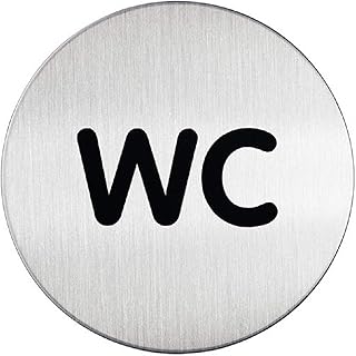 Panneau de porte en acier inoxydable résistant aux rayures avec pictogramme wc durable