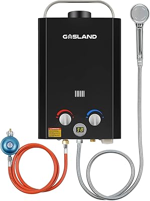 Chauffe-eau à gaz extérieur sans réservoir gasland avec housse de pluie, système