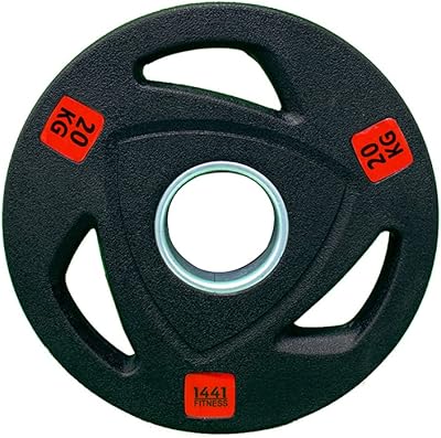 Plaques de poids olympiques en caoutchouc prosportsae tri grip (2,5 à 25 kg)
