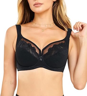 Soutien-gorge minimiseur à armatures sans doublure pour femme avec broderie en dentelle