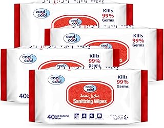 Lingettes humides stérilisantes cool & cool, 40 pièces, paquet de 4