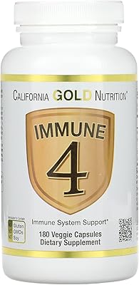 California gold nutrition, supplément de soutien du système immunitaire immune 4, 180 capsules