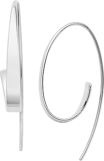 Boucles d'oreilles cariana curl pour femme en acier inoxydable avec fil d'oreille, argent