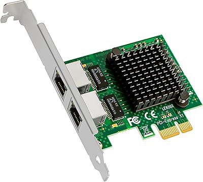 Carte réseau ethernet glotrends double port 10/100/1000 mbps gigabit pci-e pour pc, puce