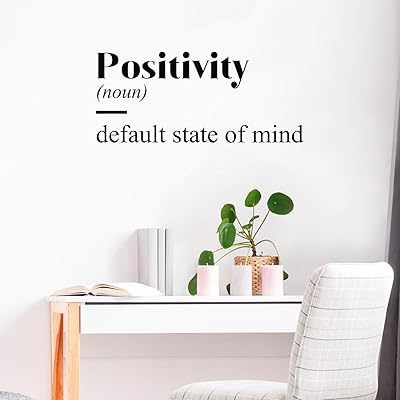 Autocollant mural en vinyle positivité 13" x 30" de citation