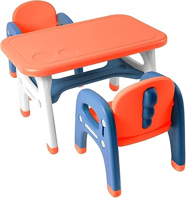 Ensemble table et chaises pour enfants u-home, support de rangement pour table d'activités