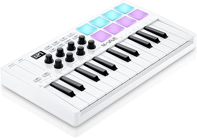 Clavier contrôleur midi usb m-wave 25 touches avec 8 pads de batterie