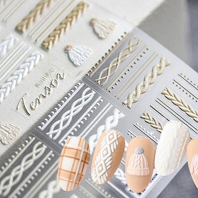 Ensemble d'autocollants pour ongles en relief givré transparent fin autocollant élégant