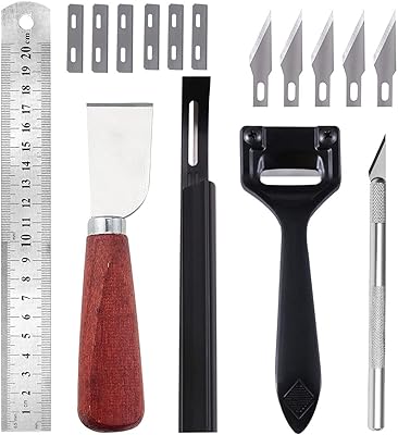 Ensemble d'outils de coupe du cuir en métal, 5 types d'outils de travail