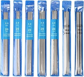 Ensemble d'aiguilles à tricoter, 35 pièces 20 cm en acier inoxydable 2-5,0 mm