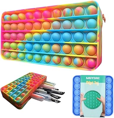 Silicone pop bubble simple fidget trousse à crayons popper sensoriel maquillage jouet