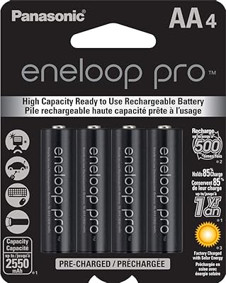 Panasonic bk-3hcca4ba eneloop pro aa piles rechargeables ni-mh préchargées haute capacité, paquet
