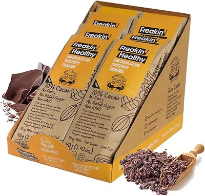 Barre de chocolat cru freakin healthy avec éclats de cacao 40 g, barres
