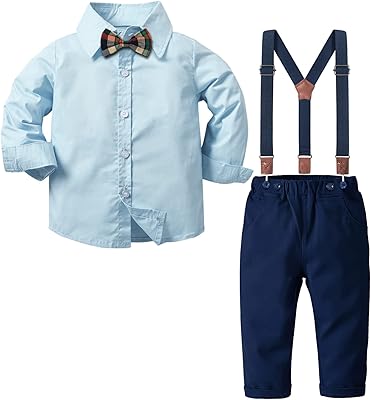 Un ensemble de vêtements 4 pièces pour garçons composé d'une chemise à manches