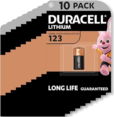 Pile au lithium duracell 123 haute puissance 3 v paquet de 10