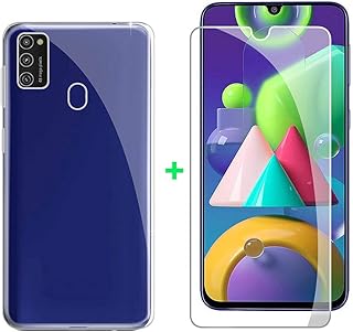 Kjyf coque pour samsung galaxy m21 (6,4 pouces) coque en silicone + protecteur
