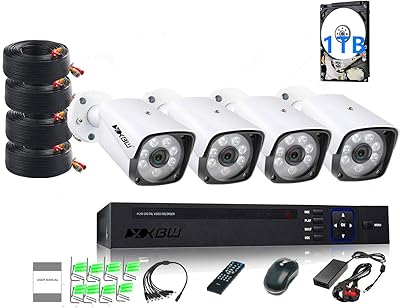 Kit de caméra de vidéosurveillance xpw 4 canaux 1080p/2.0mp 1920x1080 avec 8 caméras