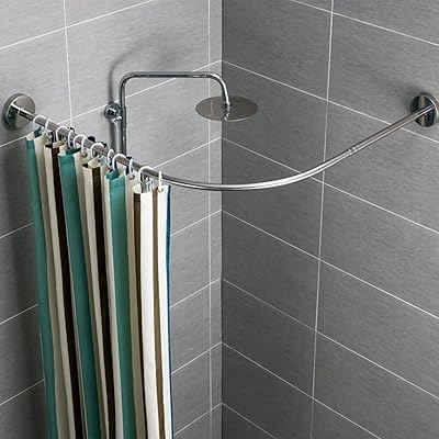 Tringle à rideau de douche incurvée, tringle à rideau de douche extensible