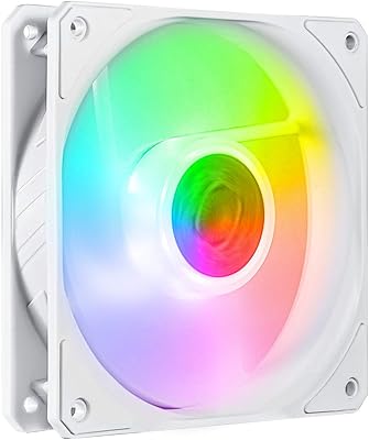 Ventilateur de boîtier carré cooler master cycle flow 120 v2, édition blanche, argb