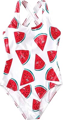 Joli mini maillot de bain d'été à imprimé floral et croix pastèque
