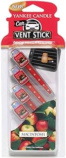 Désodorisant pour voiture yankee candle, bâton désodorisant pour voiture parfum macintosh, comprend 4