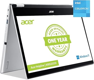 Acer spin 1 nb convertible avec intel celeron n4500 dual-core 2,80 ghz/4 go