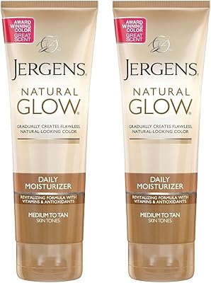 Hydratant quotidien jergens natural glow, moyen/bronzage, 223 ml (paquet de 2)