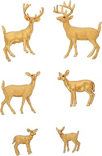 6 pièces jouets de cerf miniatures figurines d'animaux de la forêt décoration