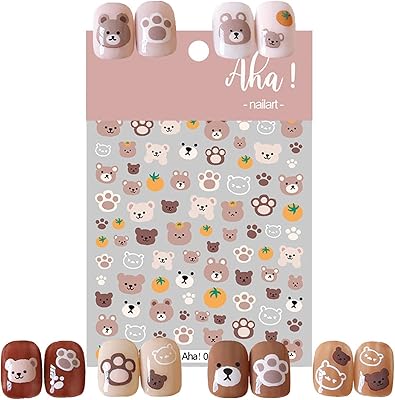 Autocollants nail art pour enfants, paquet de 4 autocollants autocollants pour faux ongles