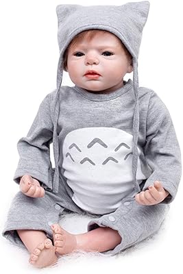 Poupée bébé reborn 22" 55 cm, poupée réaliste, corps complet en silicone souple