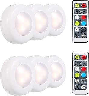 Éclairage sous meuble led rouge, vert et bleu, 6 pièces avec télécommande, luminosité