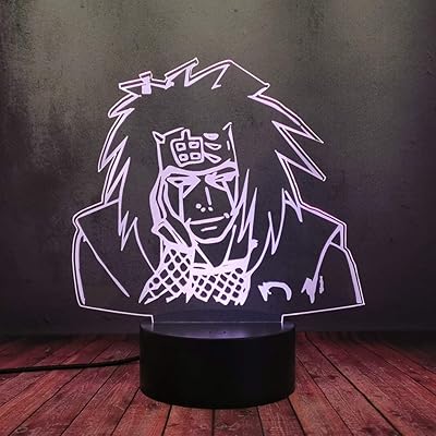 Lampe de nuit 3d anime jiraiya, cadeau de noël pour enfants, lampe