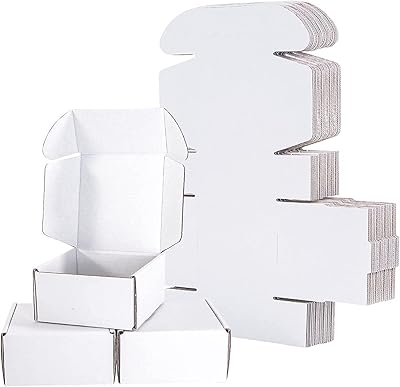 Boîtes d'expédition, paquet de 75 petites boîtes postales en carton ondulé marron, boîtes postales d'emballage pour petites entreprises, 4x4x2 pouces. Diaytar : Acheter moins cher n'a jamais été aussi facile